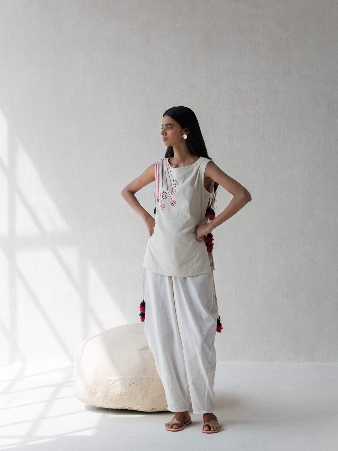 Dhwani Choksi Dhoti Pants - Off White - Suspire