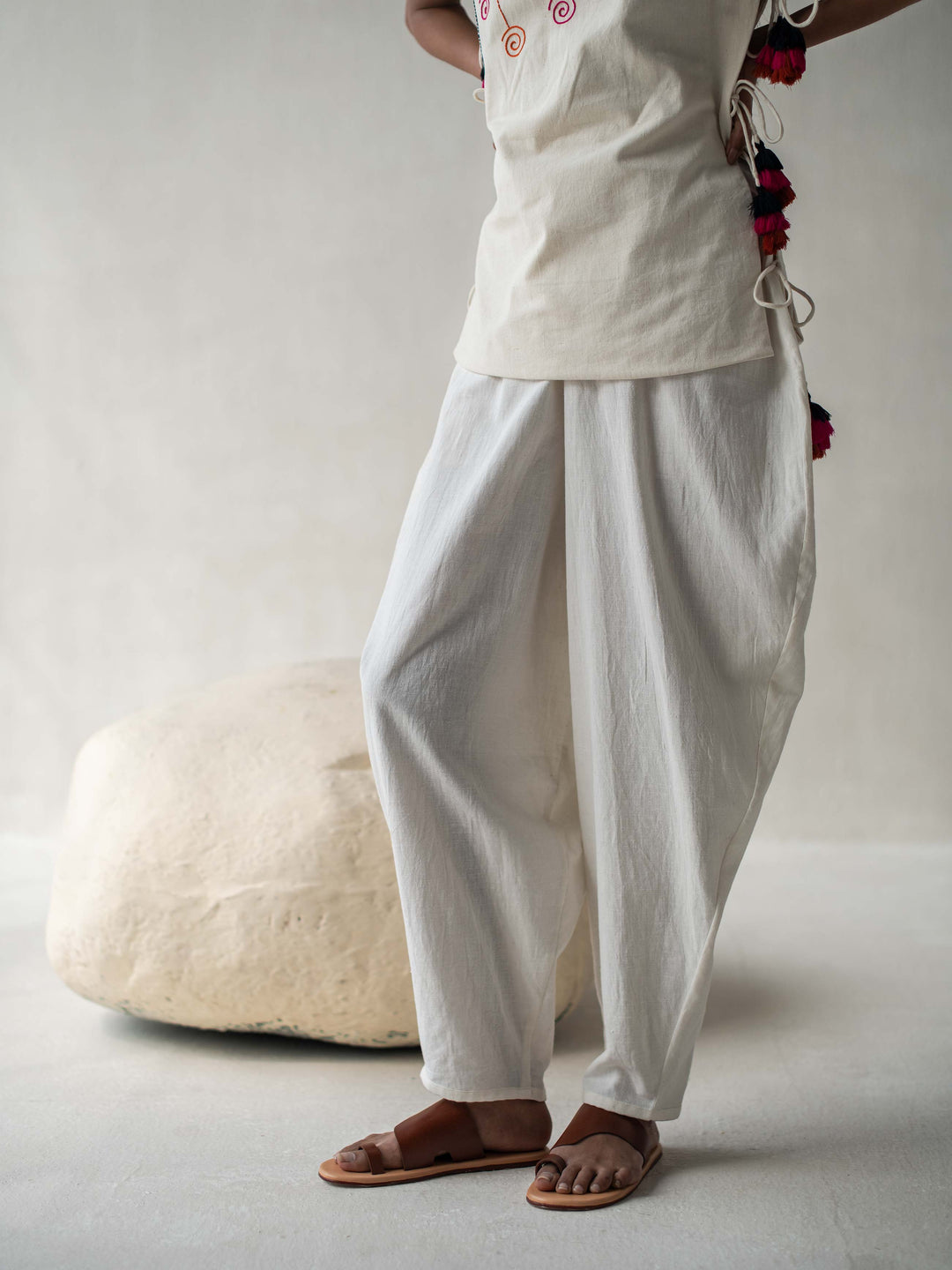 Dhwani Choksi Dhoti Pants - Off White - Suspire