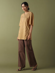 Dhwani Choksi Pin Tucks Tunic - Beige