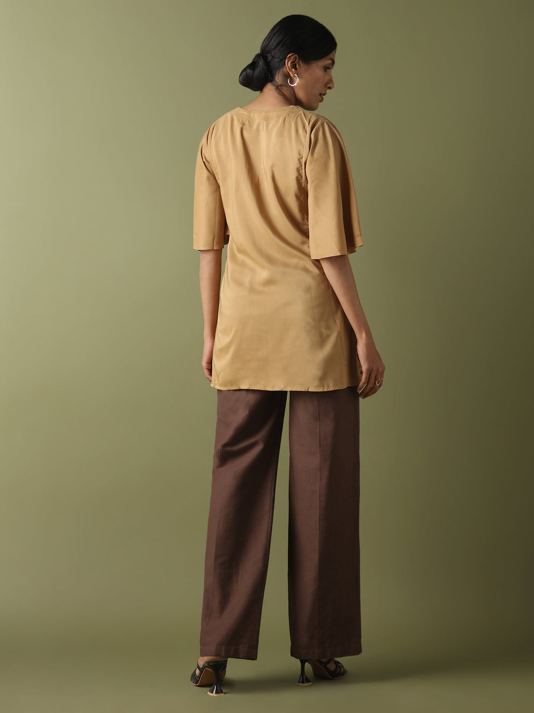 Dhwani Choksi Pin Tucks Tunic - Beige - Suspire