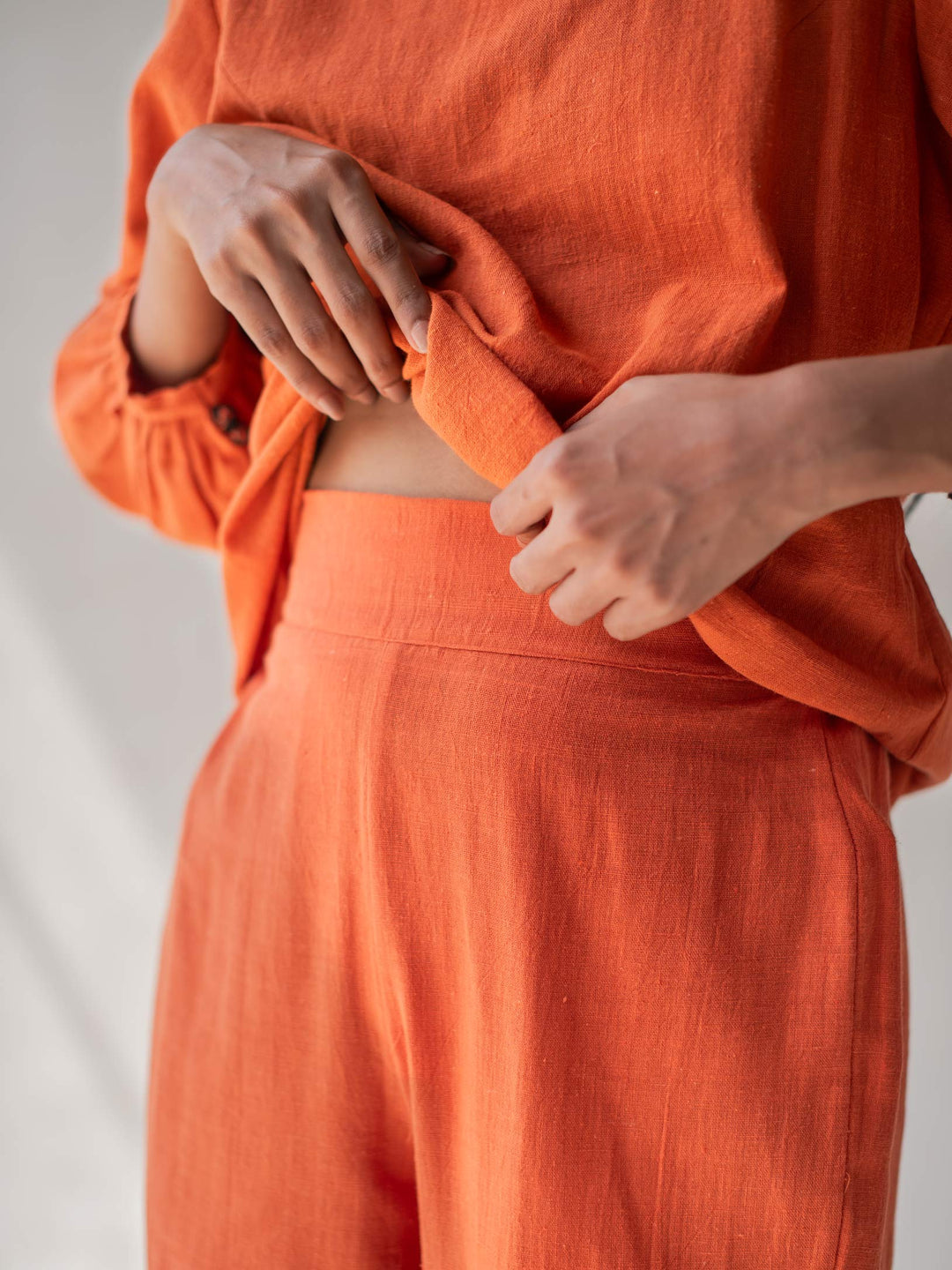 Dhwani Choksi Scalloped Straight Pants - Orange - Suspire