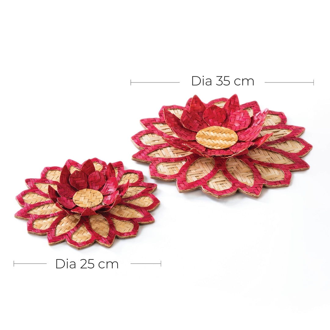 Handcrafted Bamboo Rangoli with Lotus Tealight Holder