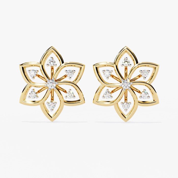 Diamond By Tilesh Blossom Brilliance Diamond Studs – Where Nature Meets Luxury - Suspire