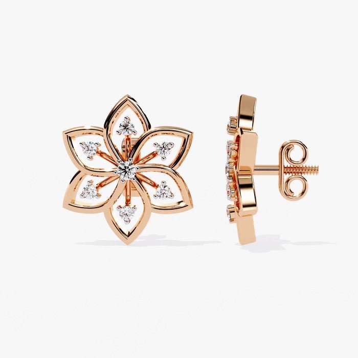 Diamond By Tilesh Blossom Brilliance Diamond Studs – Where Nature Meets Luxury