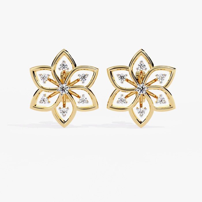 Diamond By Tilesh Blossom Brilliance Diamond Studs – Where Nature Meets Luxury - Suspire