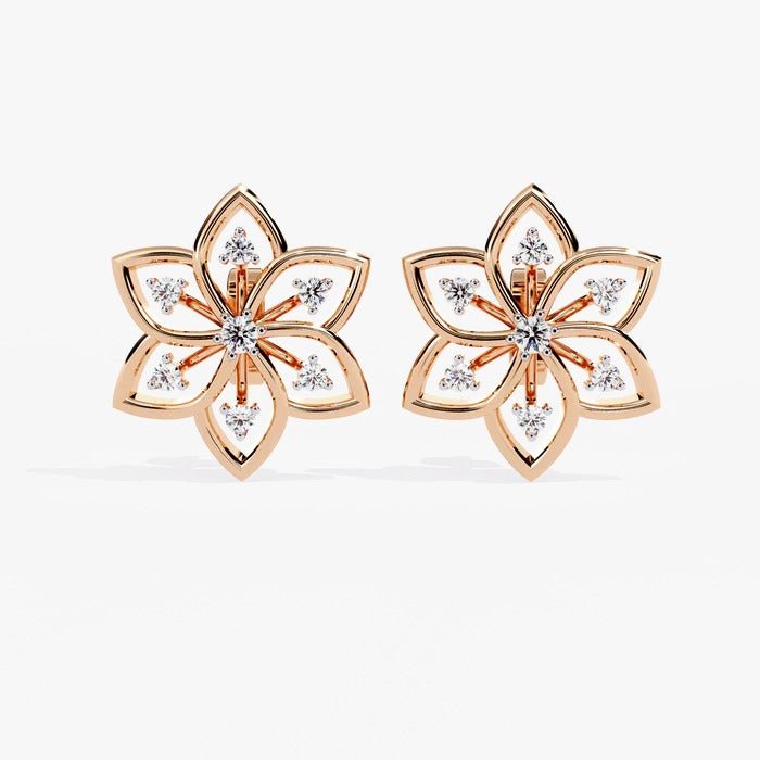 Diamond By Tilesh Blossom Brilliance Diamond Studs – Where Nature Meets Luxury - Suspire