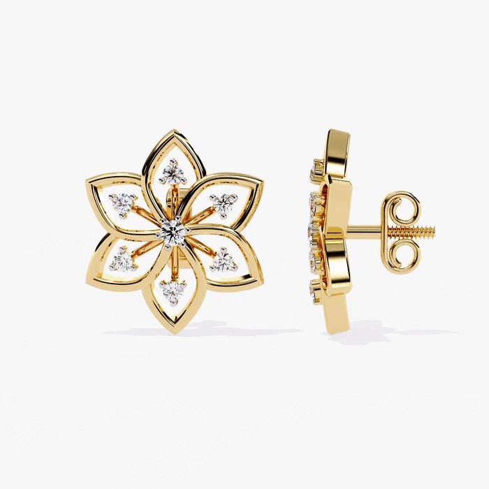 Diamond By Tilesh Blossom Brilliance Diamond Studs – Where Nature Meets Luxury - Suspire