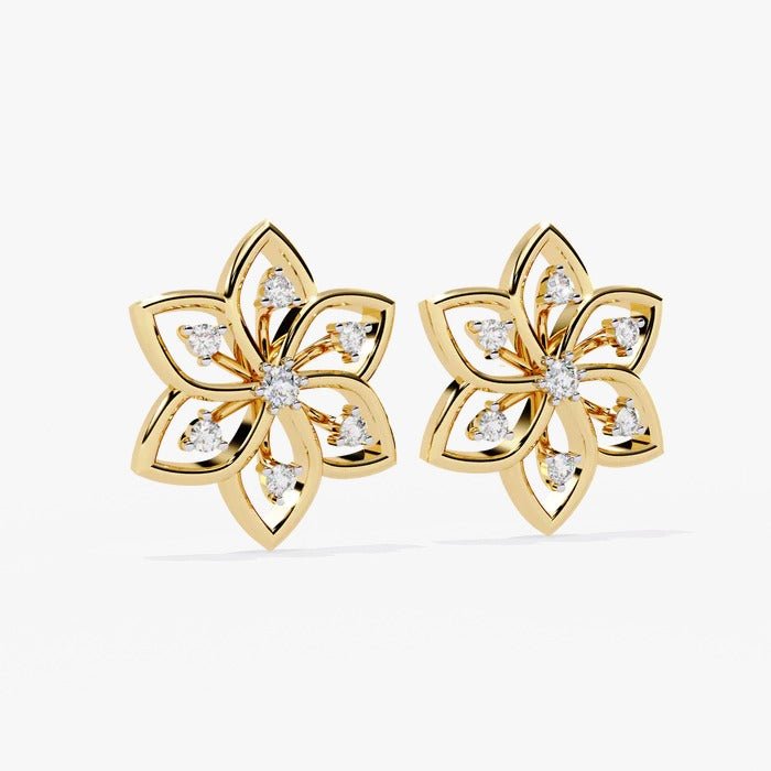Diamond By Tilesh Blossom Brilliance Diamond Studs – Where Nature Meets Luxury - Suspire