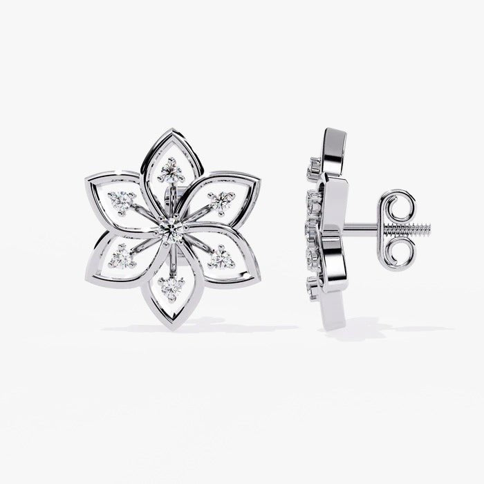 Diamond By Tilesh Blossom Brilliance Diamond Studs – Where Nature Meets Luxury - Suspire