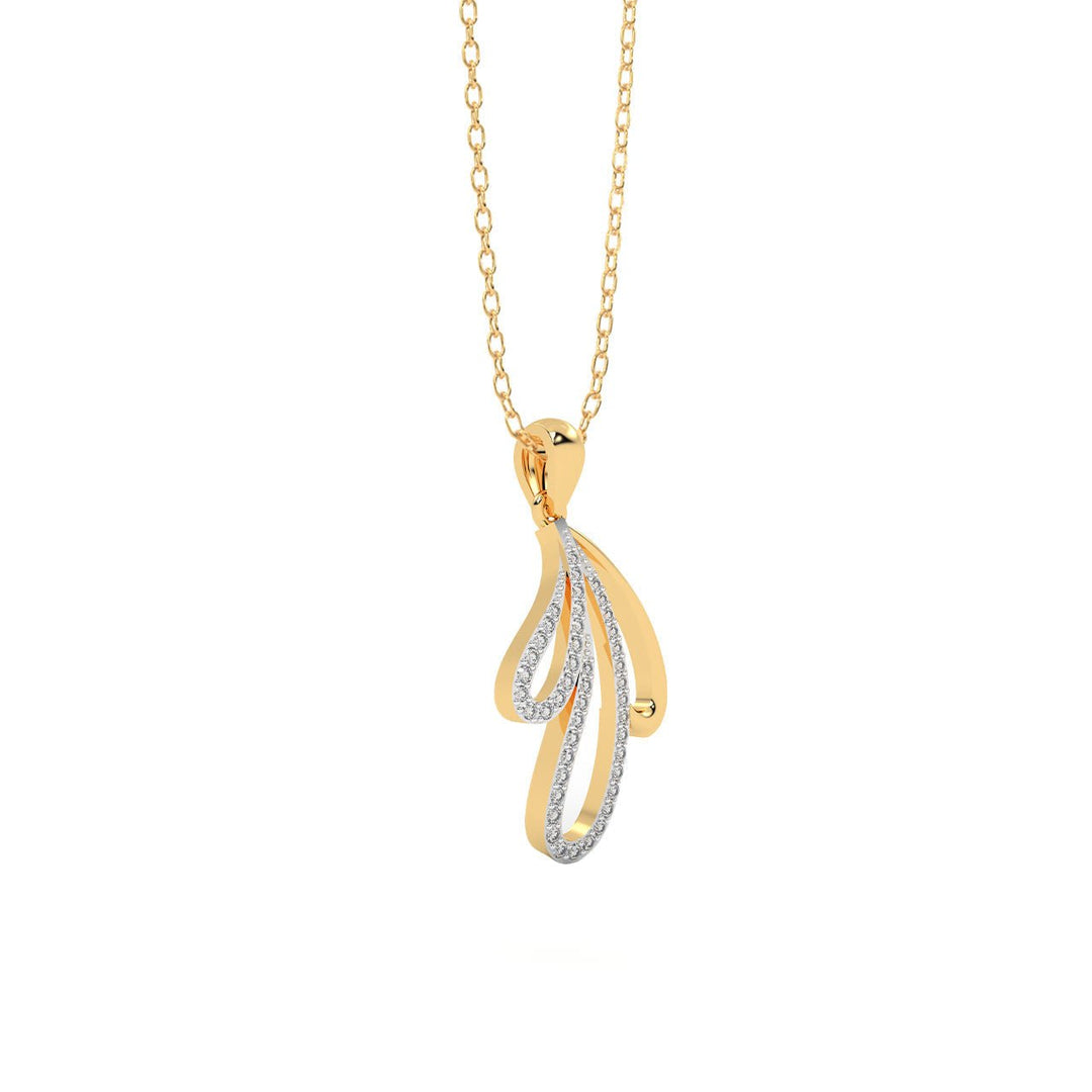 Diamond By Tilesh Cascade Glow Diamond Pendant – Elegance in Every Curve - Suspire