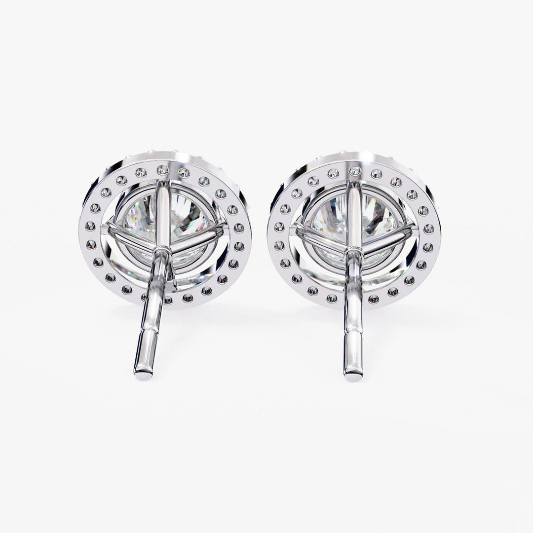 Diamond By Tilesh Celestial Halo Stud Earrings – Classic Grace with a Brilliant Twist - Suspire