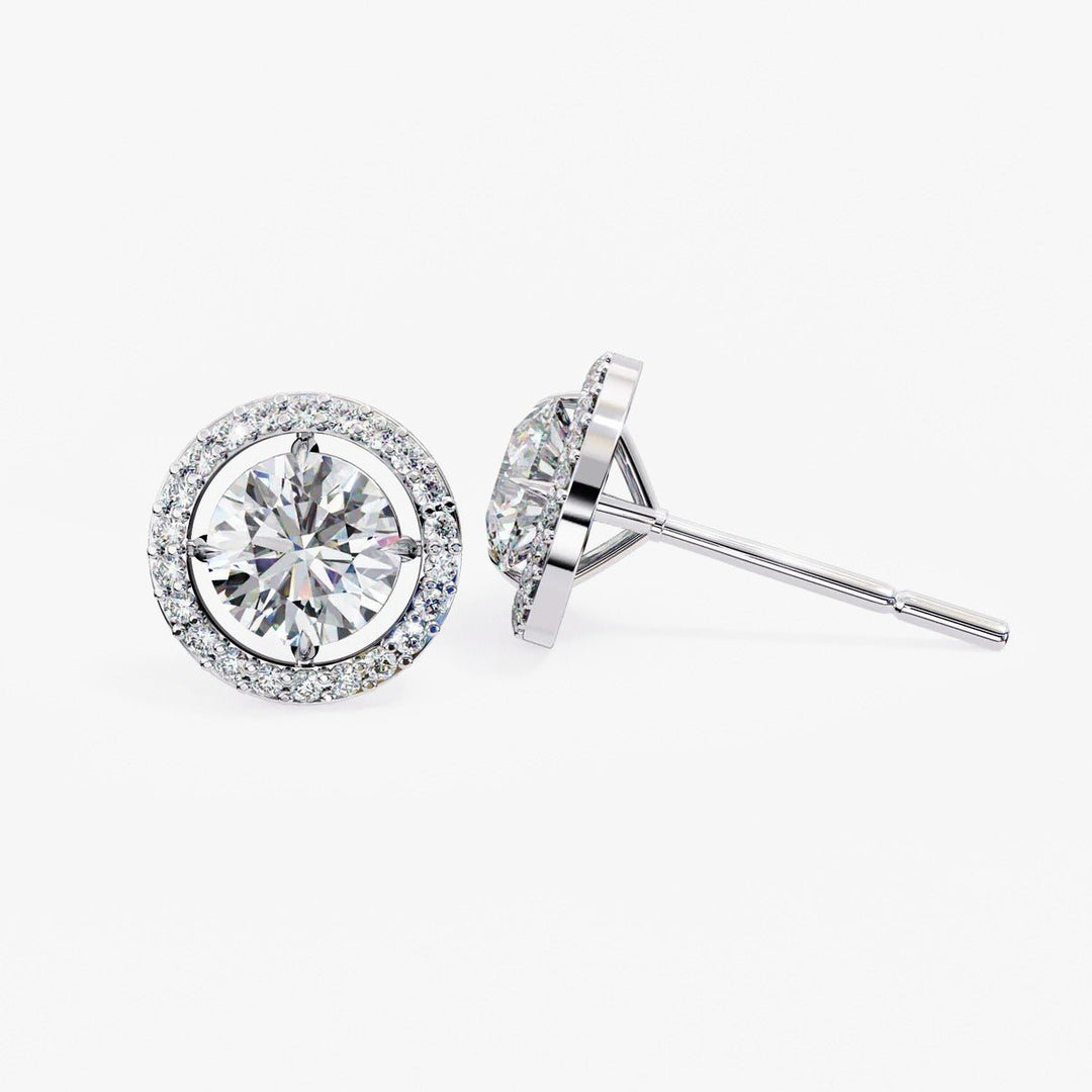 Diamond By Tilesh Celestial Halo Stud Earrings – Classic Grace with a Brilliant Twist - Suspire