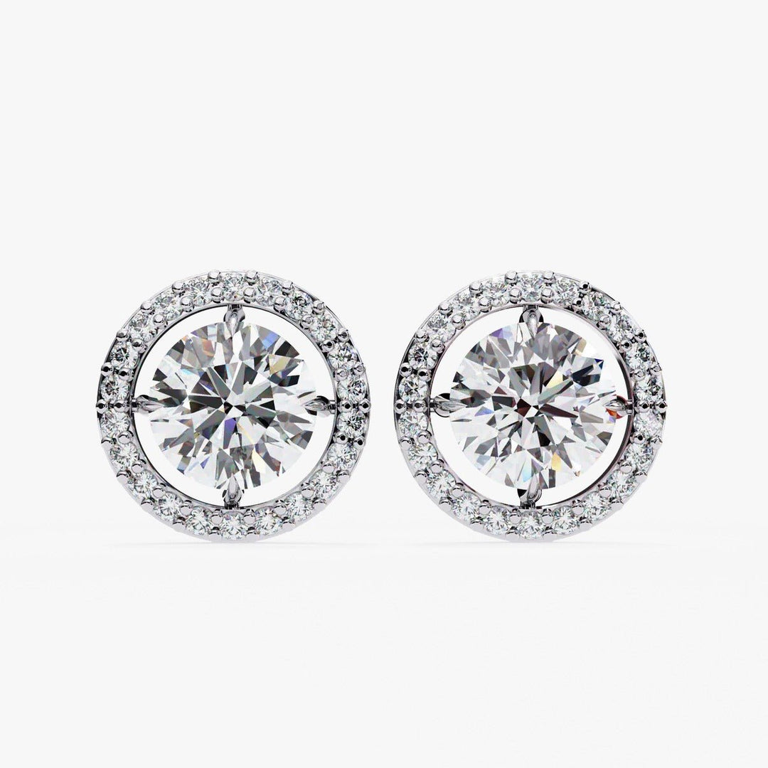 Diamond By Tilesh Celestial Halo Stud Earrings – Classic Grace with a Brilliant Twist - Suspire