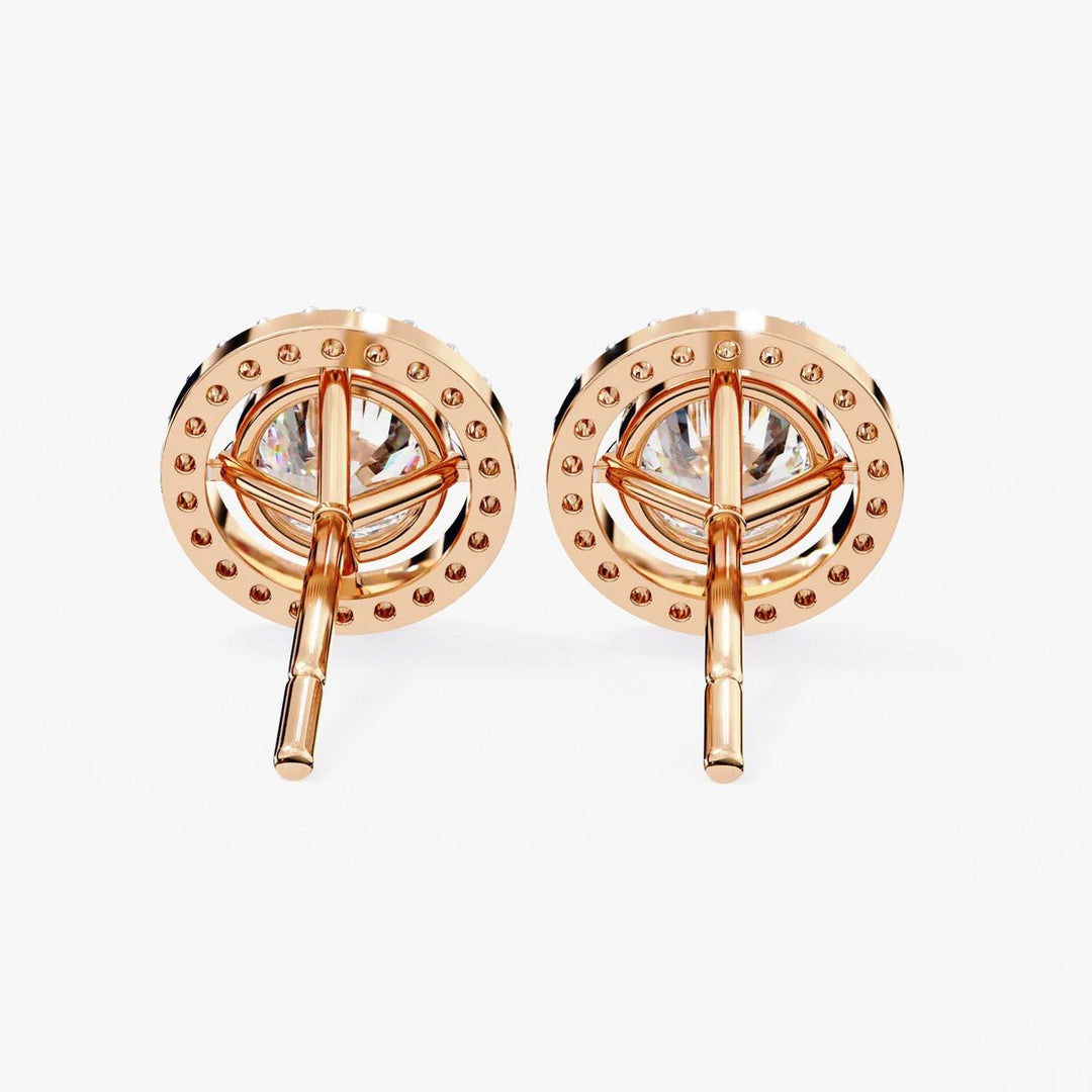 Diamond By Tilesh Celestial Halo Stud Earrings – Classic Grace with a Brilliant Twist - Suspire