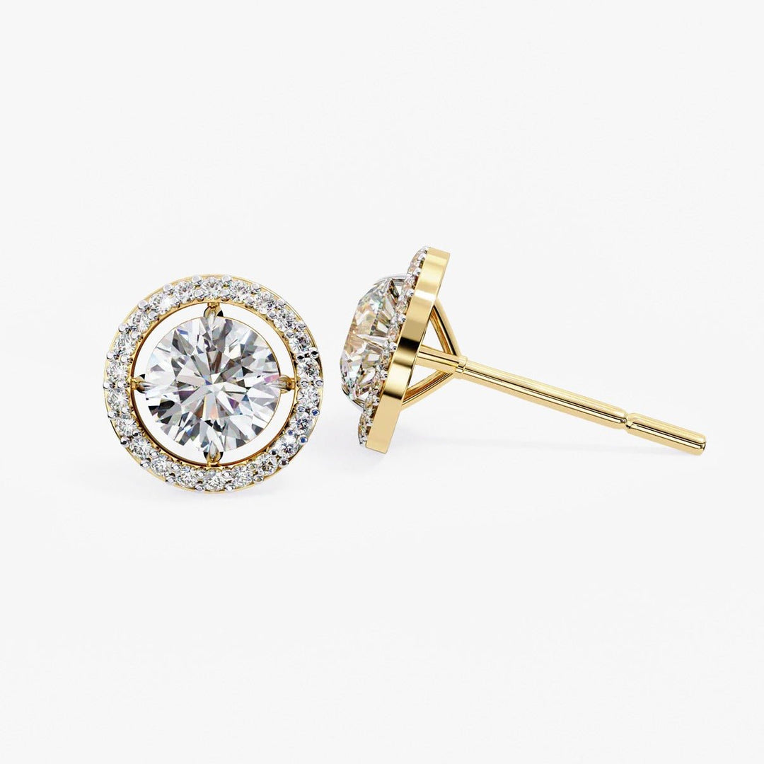 Diamond By Tilesh Celestial Halo Stud Earrings – Classic Grace with a Brilliant Twist - Suspire