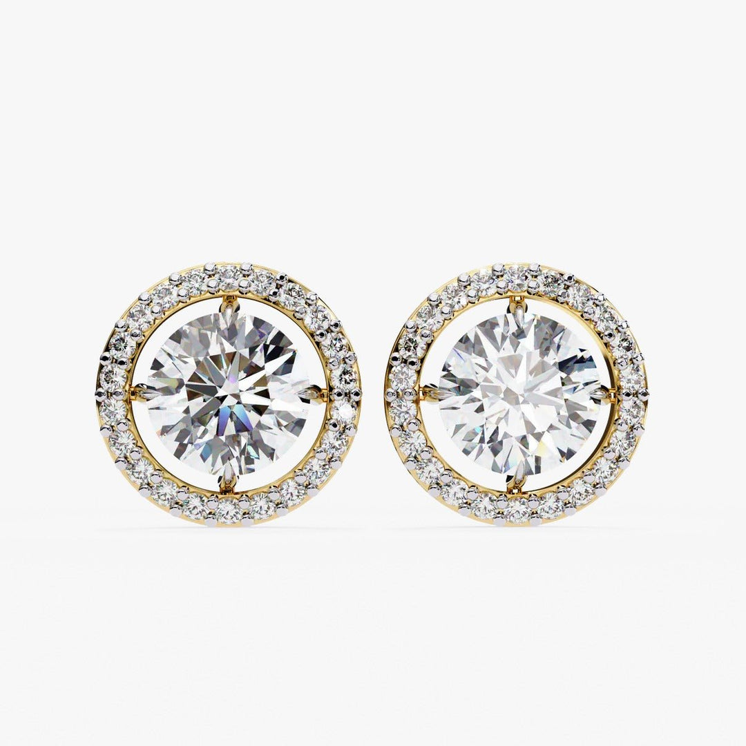Diamond By Tilesh Celestial Halo Stud Earrings – Classic Grace with a Brilliant Twist - Suspire