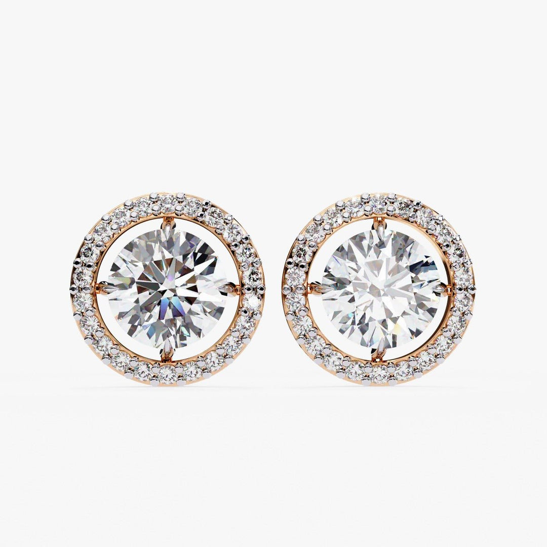 Diamond By Tilesh Celestial Halo Stud Earrings – Classic Grace with a Brilliant Twist - Suspire