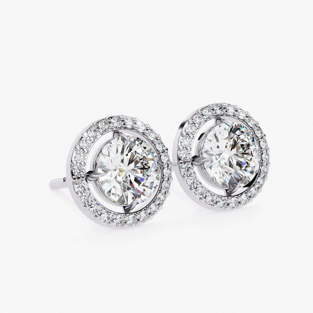 Diamond By Tilesh Celestial Halo Stud Earrings – Classic Grace with a Brilliant Twist - Suspire