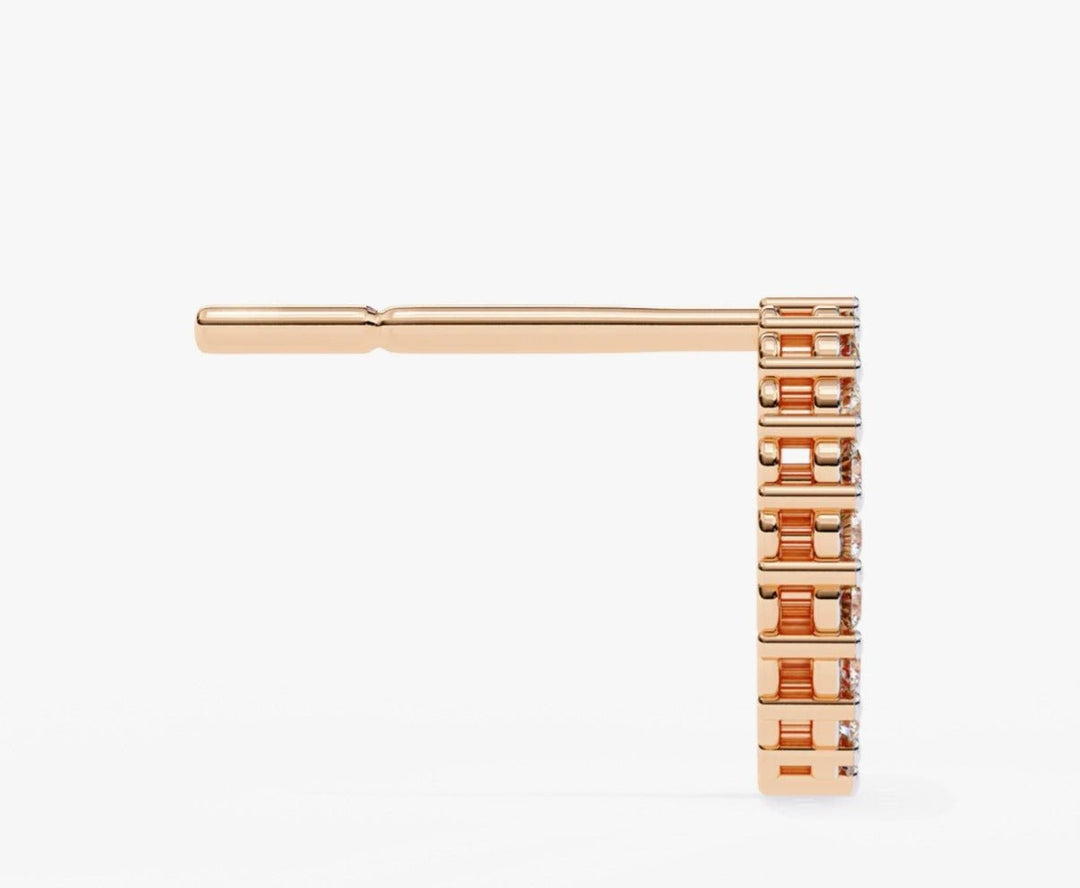 Diamond By Tilesh Classic Round Diamond Hoop Studs – Timeless Elegance in Every Curve - Suspire