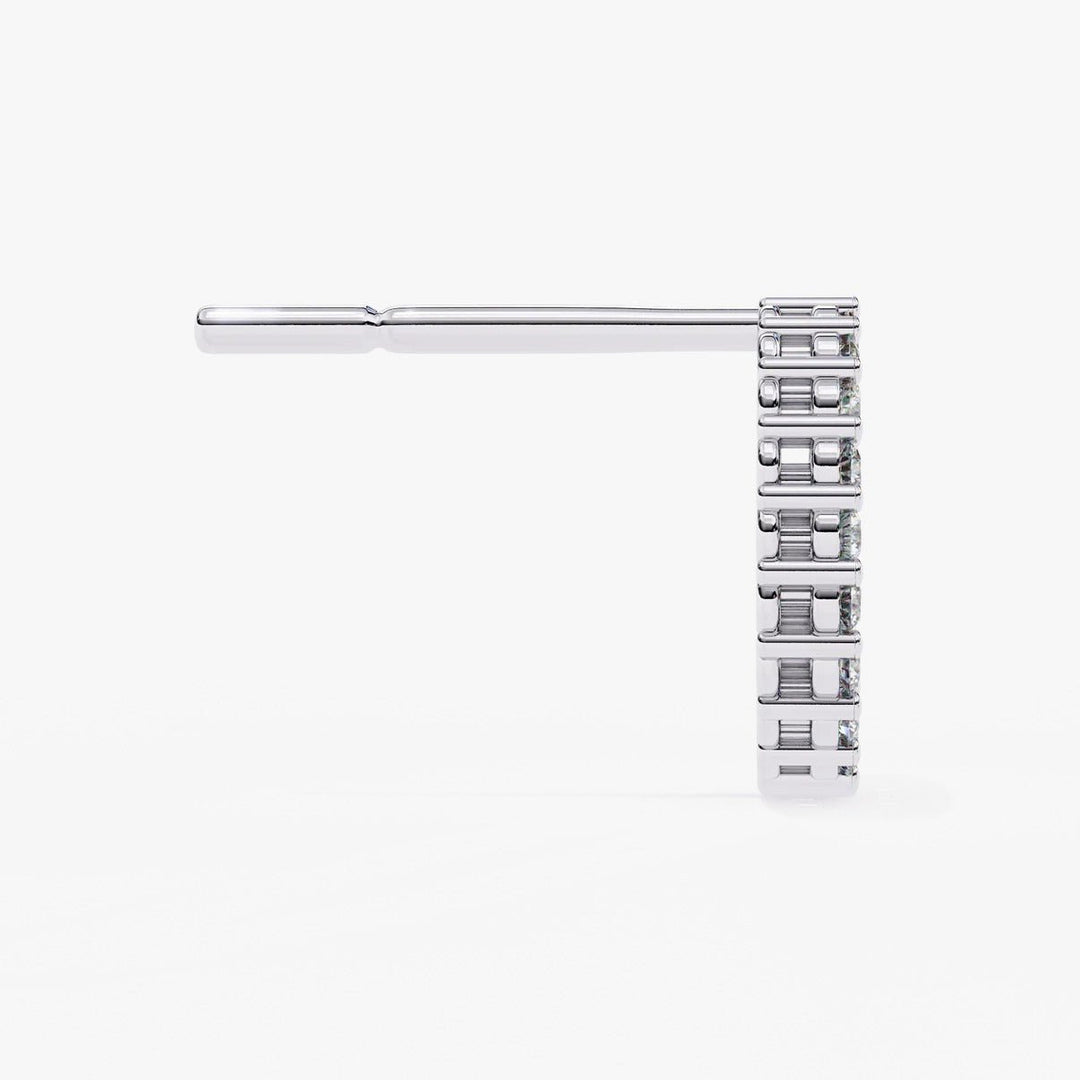 Diamond By Tilesh Classic Round Diamond Hoop Studs – Timeless Elegance in Every Curve - Suspire