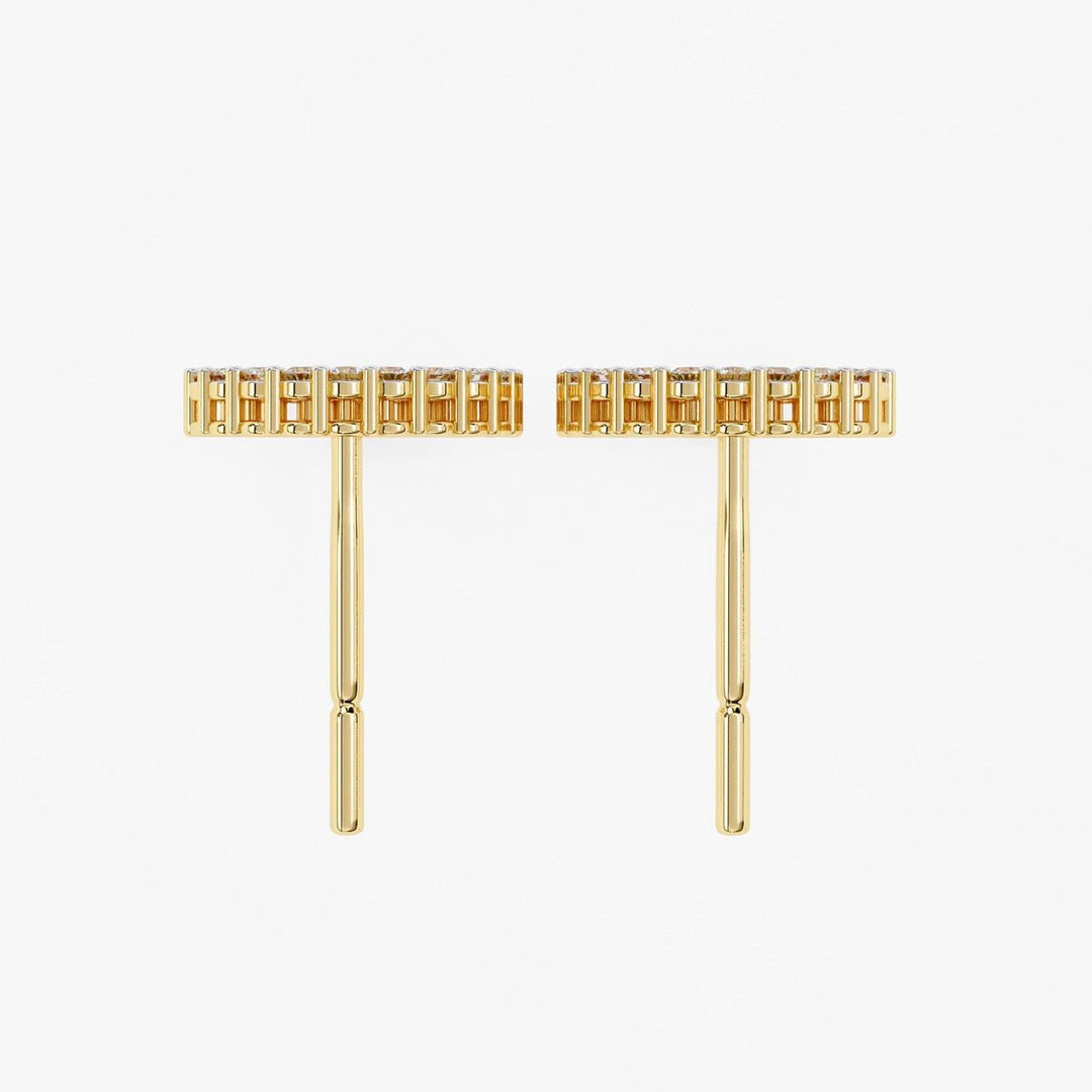 Diamond By Tilesh Classic Round Diamond Hoop Studs – Timeless Elegance in Every Curve - Suspire