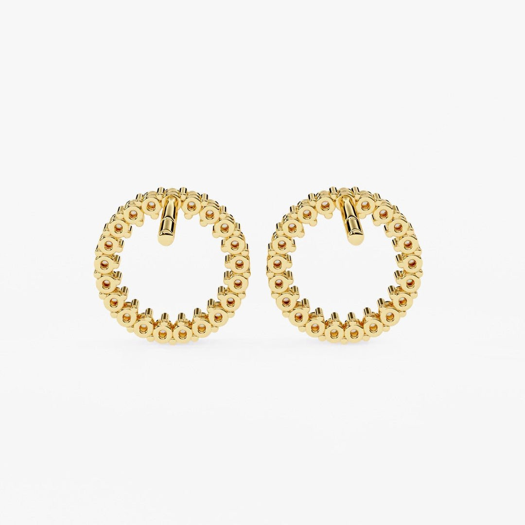 Diamond By Tilesh Classic Round Diamond Hoop Studs – Timeless Elegance in Every Curve - Suspire