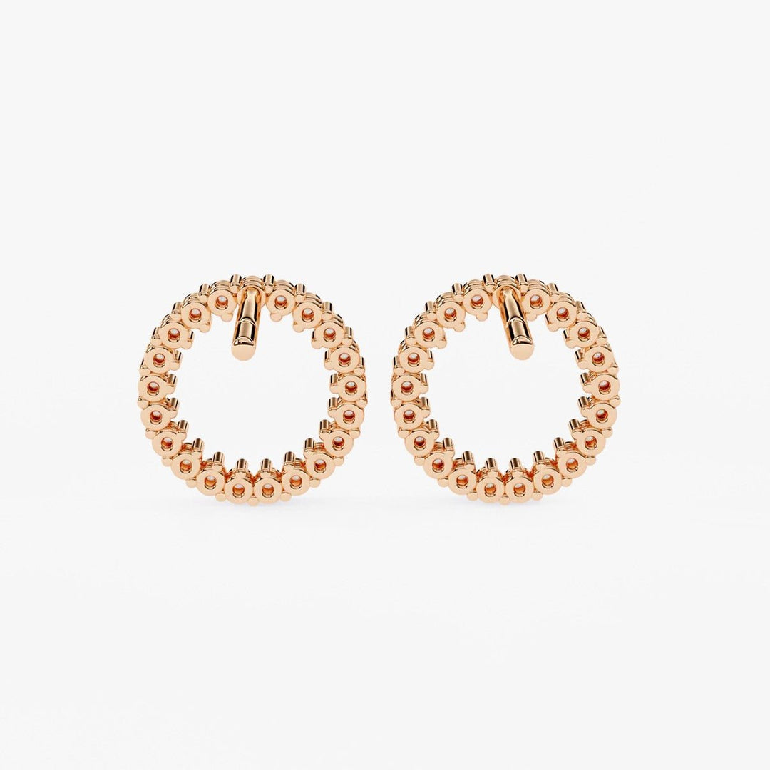 Diamond By Tilesh Classic Round Diamond Hoop Studs – Timeless Elegance in Every Curve - Suspire