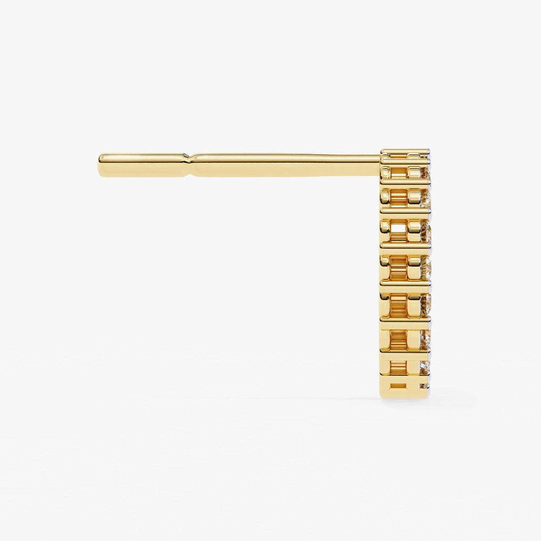 Diamond By Tilesh Classic Round Diamond Hoop Studs – Timeless Elegance in Every Curve - Suspire