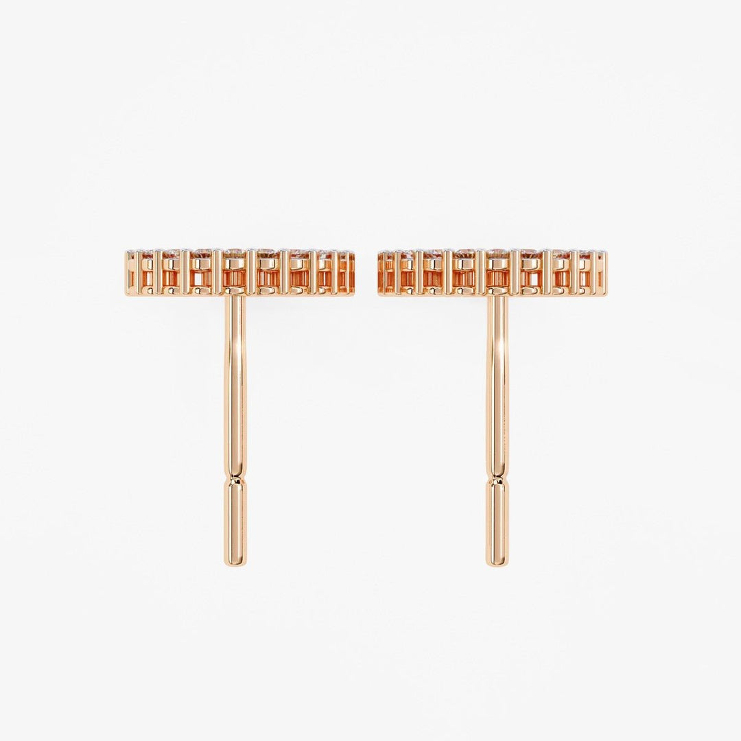 Diamond By Tilesh Classic Round Diamond Hoop Studs – Timeless Elegance in Every Curve - Suspire