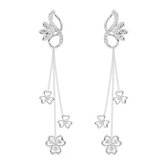 Diamond By Tilesh Floral Cascade Diamond Danglers – Dance of Elegance
