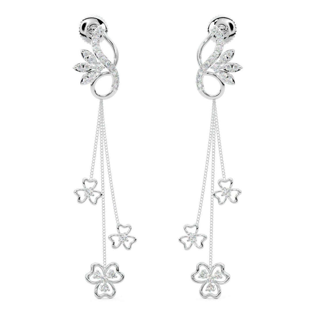 Diamond By Tilesh Floral Cascade Diamond Danglers – Dance of Elegance - Suspire