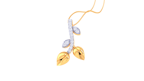 Diamond By Tilesh Leaf Diamond Pendant – Nature’s Elegance in a Modern Frame