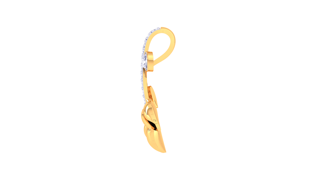 Diamond By Tilesh Leaf Diamond Pendant – Nature’s Elegance in a Modern Frame - Suspire