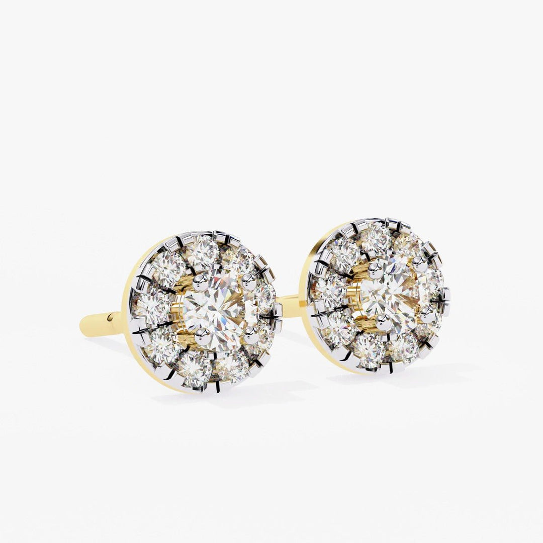 Diamond By Tilesh Regal Cluster Stud Earrings – Timeless Beauty, Crowned in Brilliance - Suspire