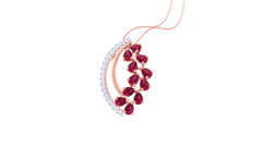 Diamond By Tilesh Scarlet Bloom Diamond & Red Stone Pendant – A Statement of Passion and Grace