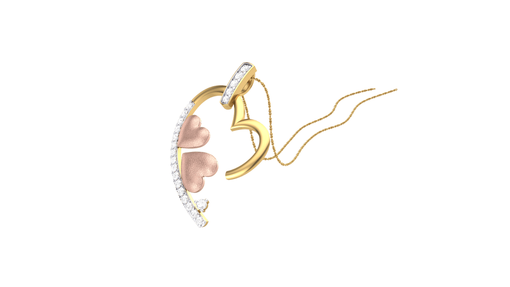 Diamond By Tilesh Twin Hearts Diamond Pendant – Love and Locked