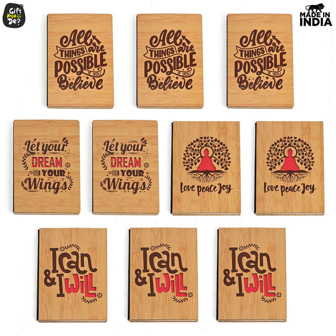 Gift Kya De Diary Notebook | Motivational Quotes On Diary Front | Corporate Gifts (100 quality pages 8x6inch)