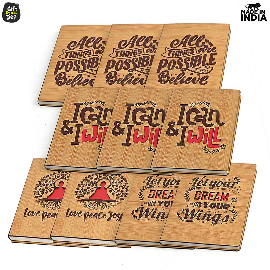 Gift Kya De Diary Notebook | Motivational Quotes On Diary Front | Corporate Gifts (100 quality pages 8x6inch)