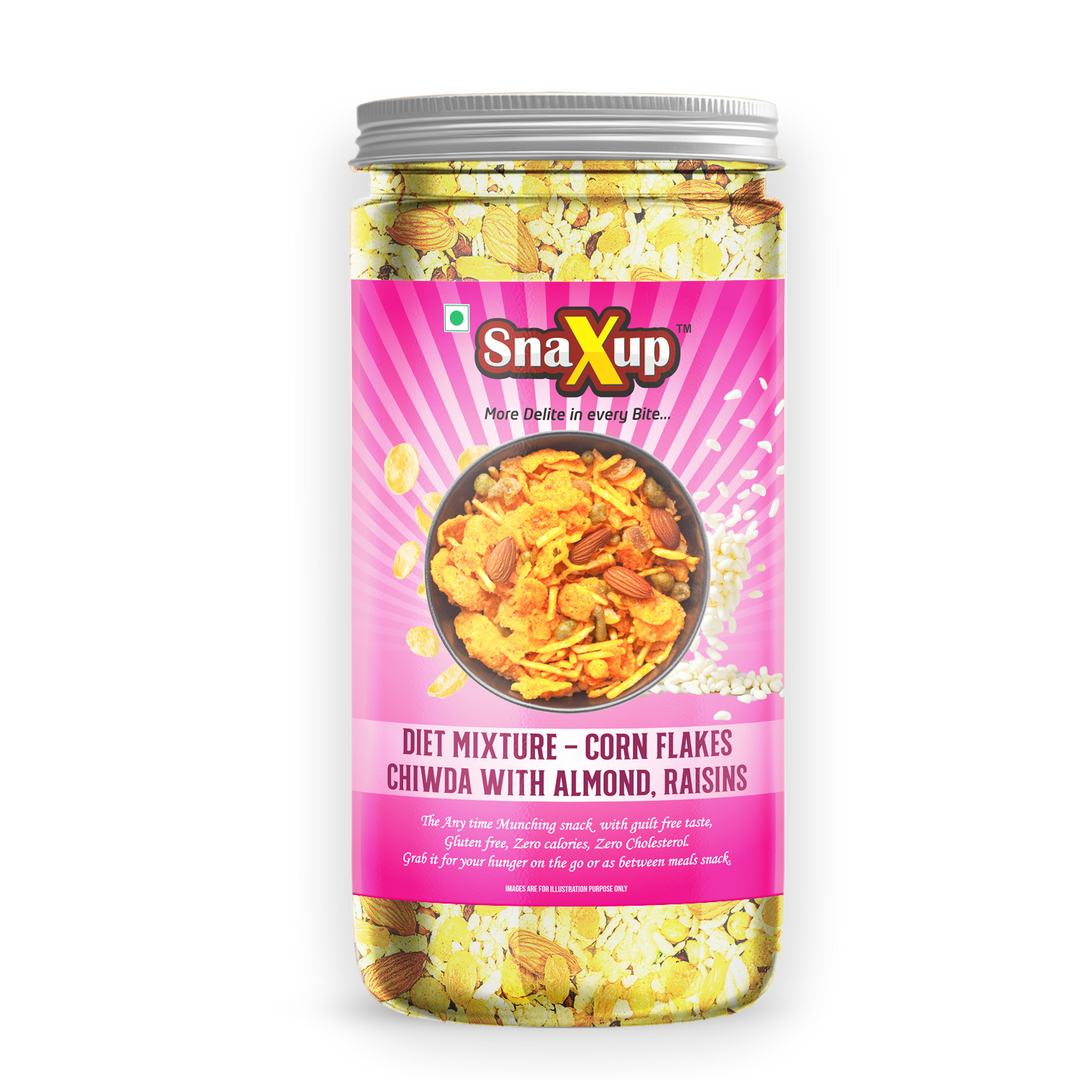 Snaxup Diet Mixture Corn Flakes Chiwda With Almond, Raisins 400 g