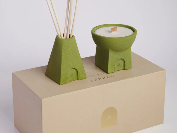 Saanj Soy Candle & Reed Diffuser Set