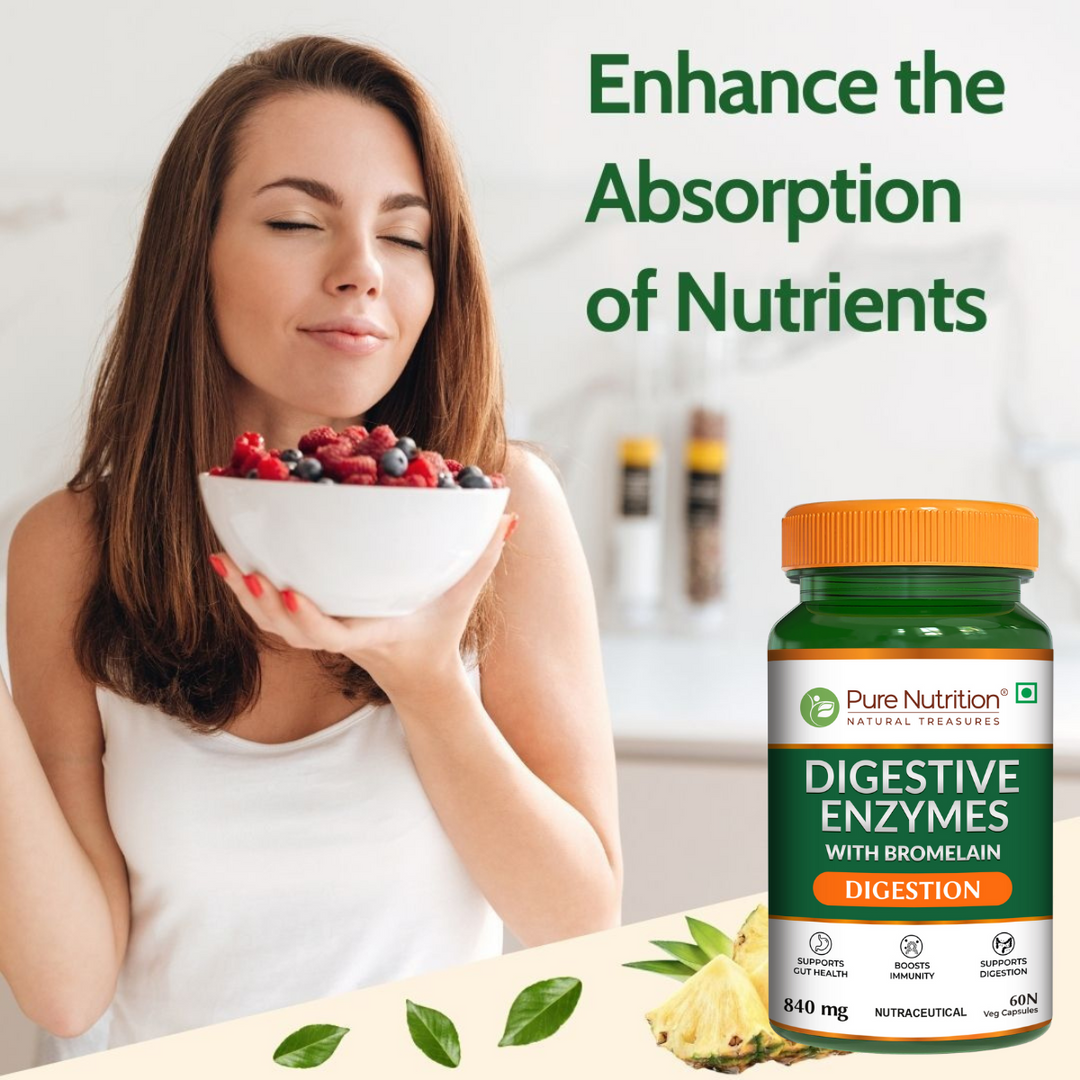 Digestive Enzymes with Bromelain Plant-Based | Probiotics & Herbs | 60 Caps | 120 Caps