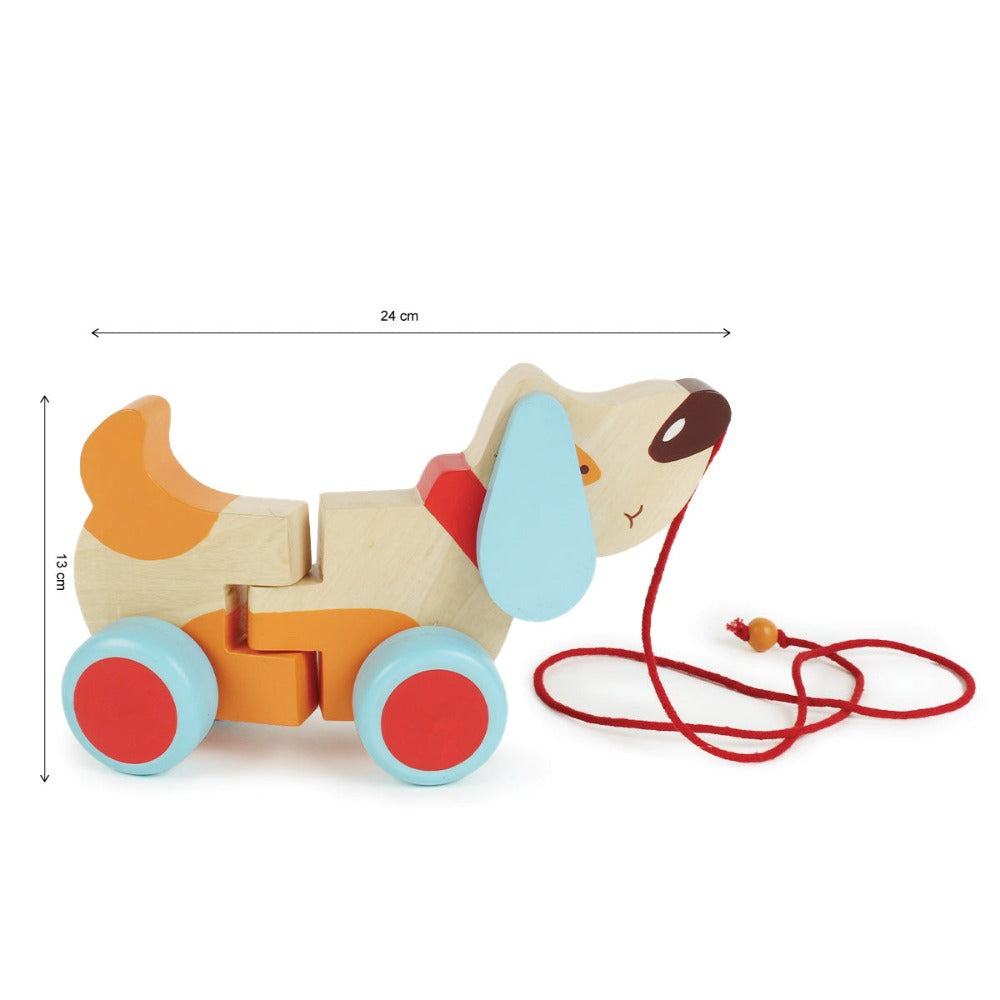 Shumee Bruno-The Dog - A Wooden Pull Along Toy