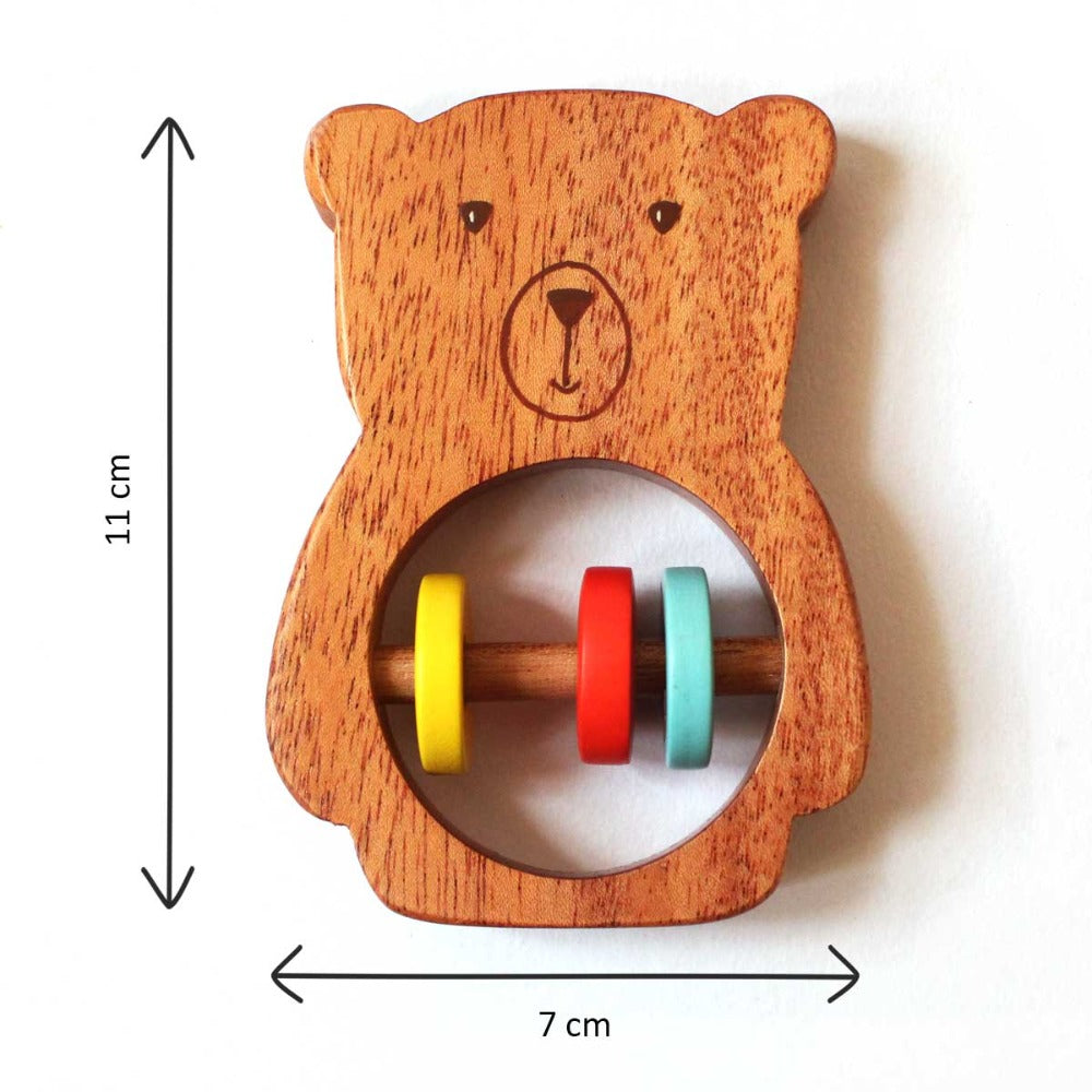 Shumee Neem Wood Rattle-Bozo the Bear