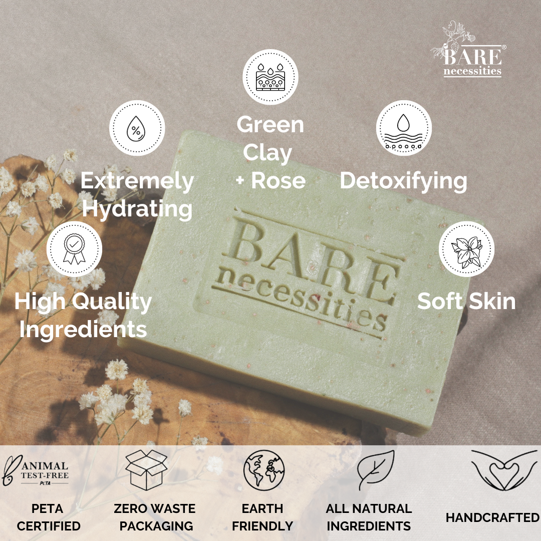Bare Necessities Glow & Pamper Diwali Skincare Gift Set for Women & Men | Handcrafted Luxury Diwali Gift Hamper | Pampering Gift for all Occasions | Skincare set with Solid Perfume & Organic Rose & Green Clay Soap | Premium Diwali Skin Care Kit