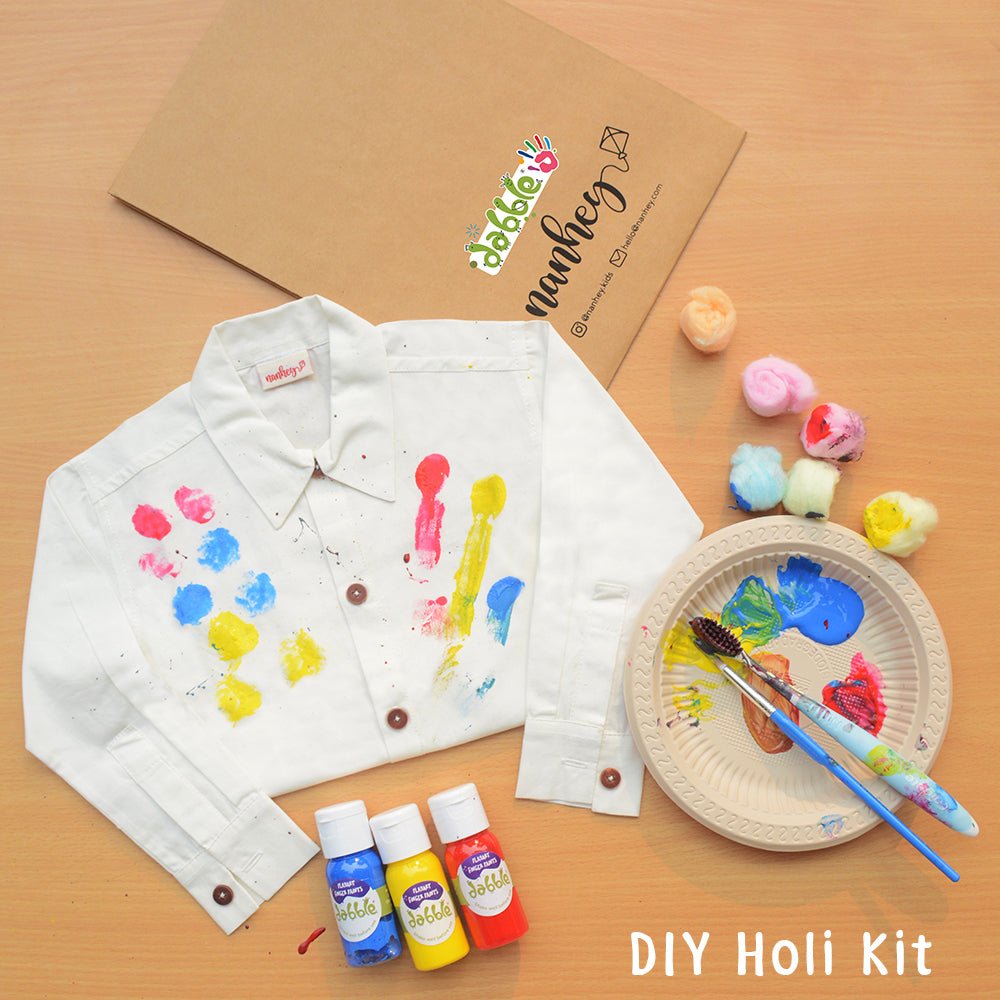 DIY Holi Shirt Kit for Toddlers - Yellow - Suspire