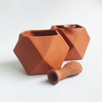 D'MOND-1 Terracotta Planter with Deep Root Watering System