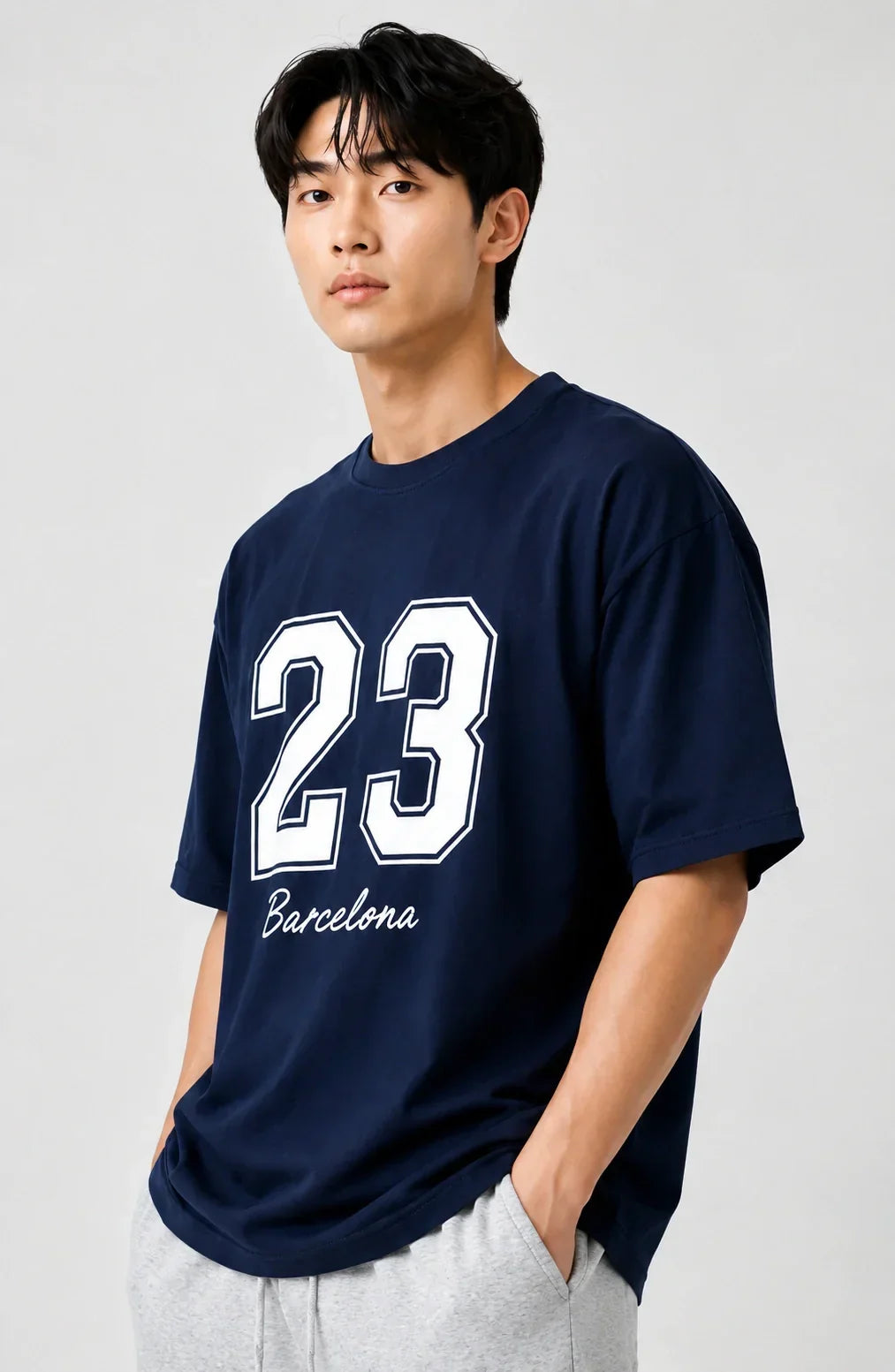 Bamboology Men’s Bamboo Oversized Navy T-Shirt | Jersey No. 23