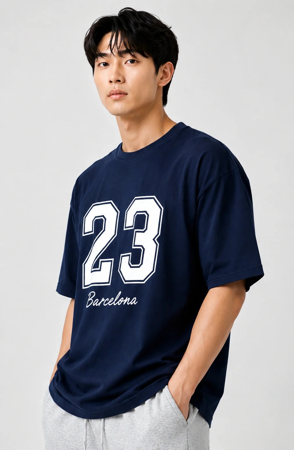Bamboology Men’s Bamboo Oversized Navy T-Shirt | Jersey No. 23