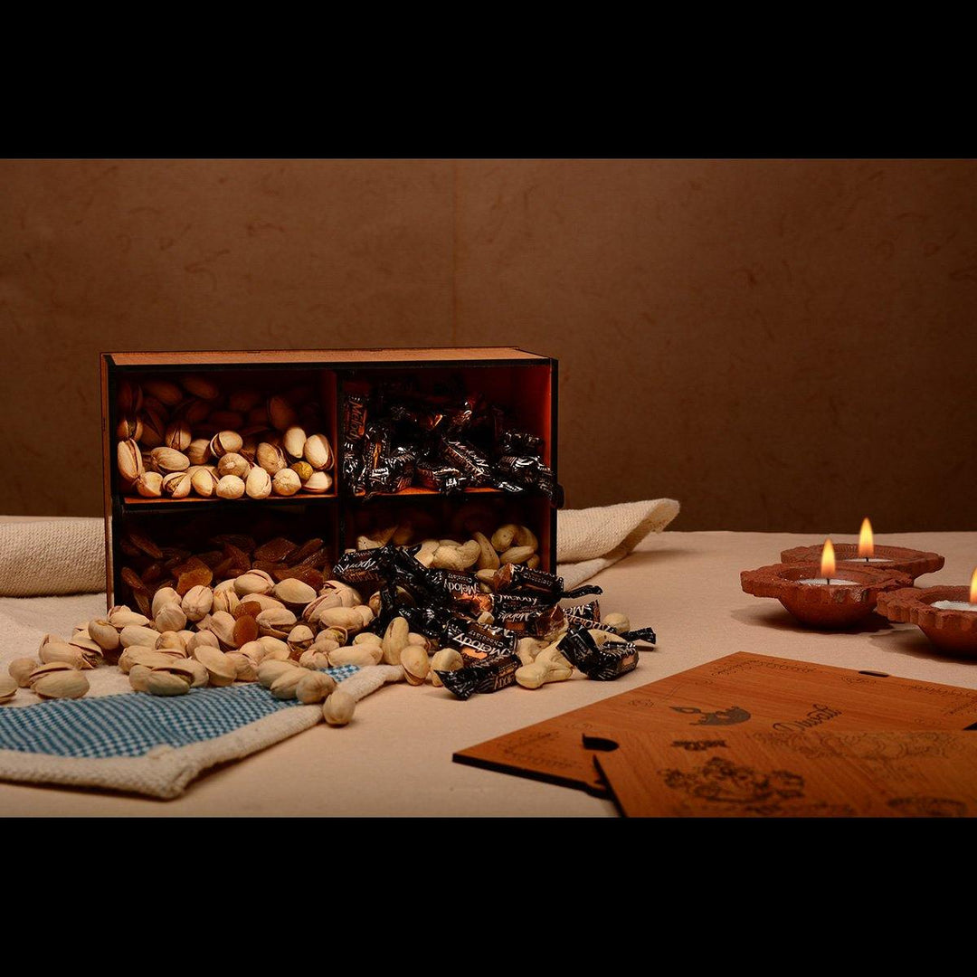 Gift Kya De Wooden Dry Fruit Box (Empty Box) | Festive Box