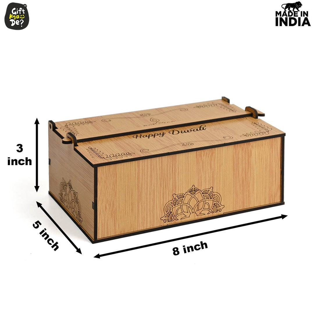 Gift Kya De Wooden Dry Fruit Box (Empty Box) | Festive Box